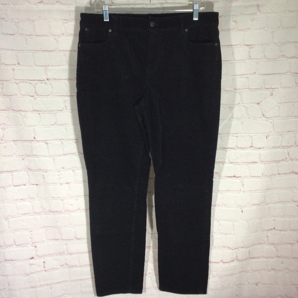 Talbots Signature Black Corduroy Pants - Size 14 - Picture 1 of 10